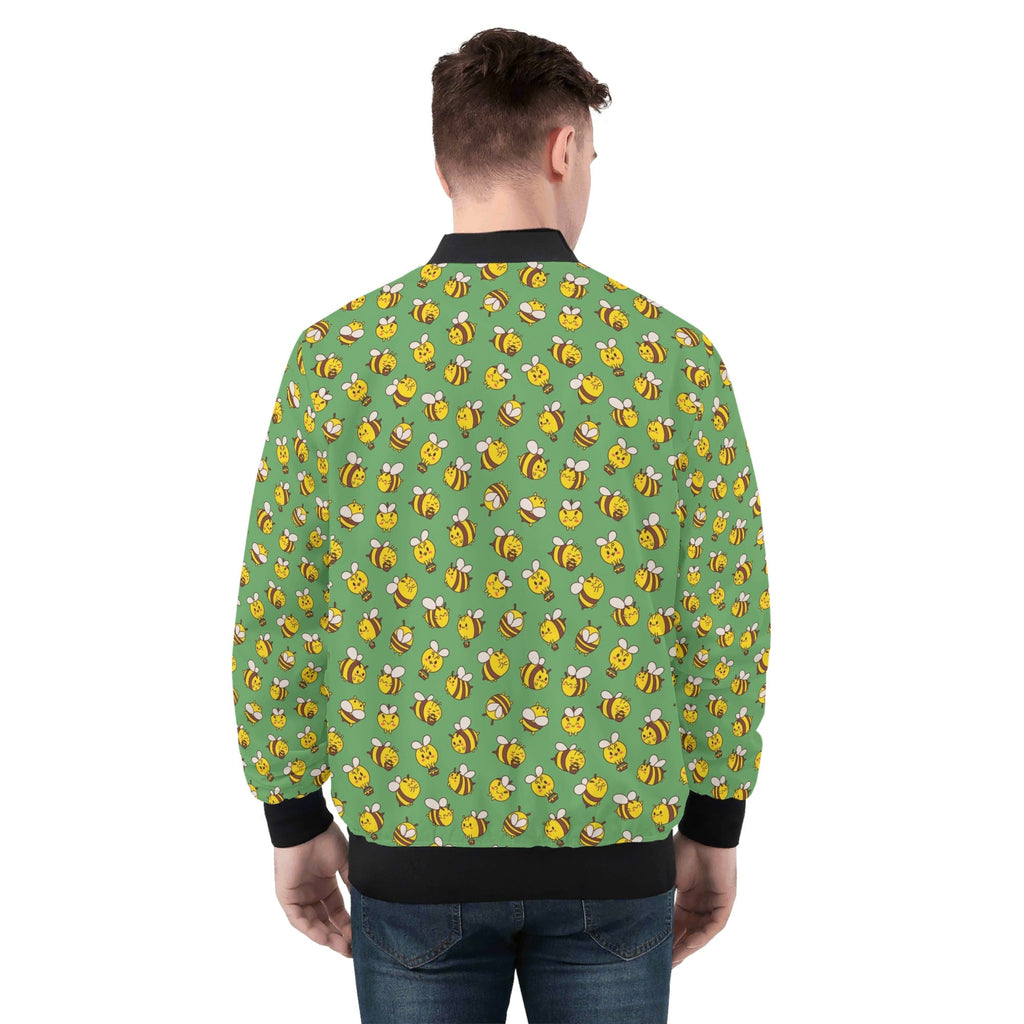 Busy Bees Mens Zip Up Bomber Jacket Printed Offshore