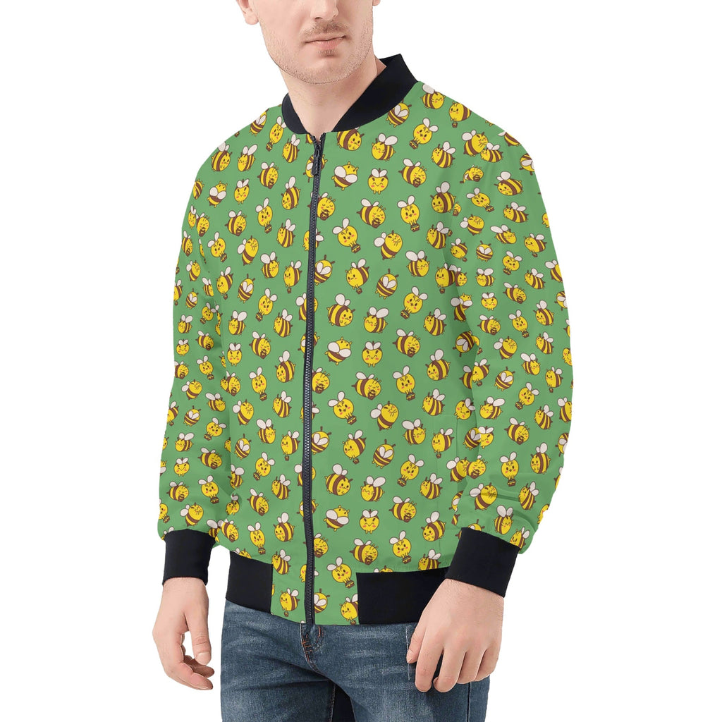 Busy Bees Mens Zip Up Bomber Jacket Printed Offshore