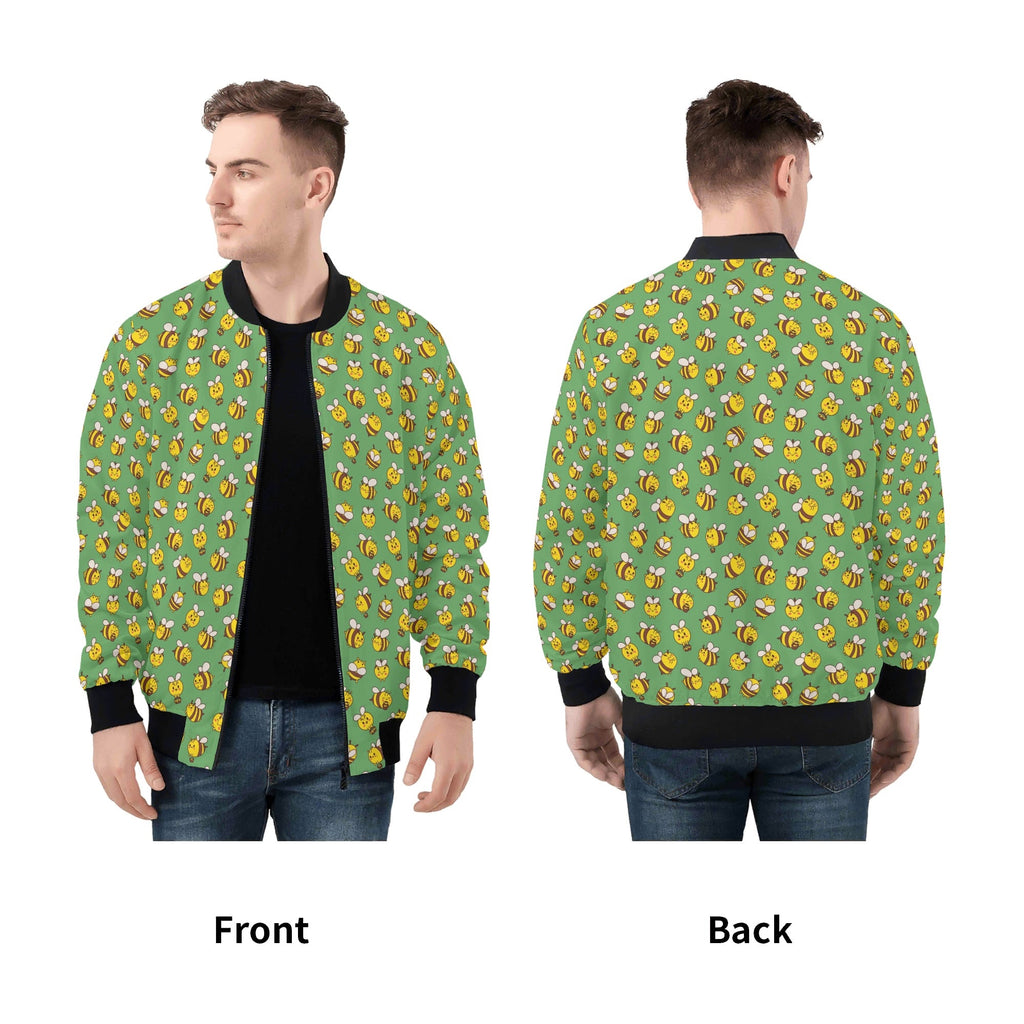 Busy Bees Mens Zip Up Bomber Jacket Printed Offshore