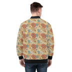 Vintage Retro Floral Mens Zip Up Bomber Jacket Printed Offshore