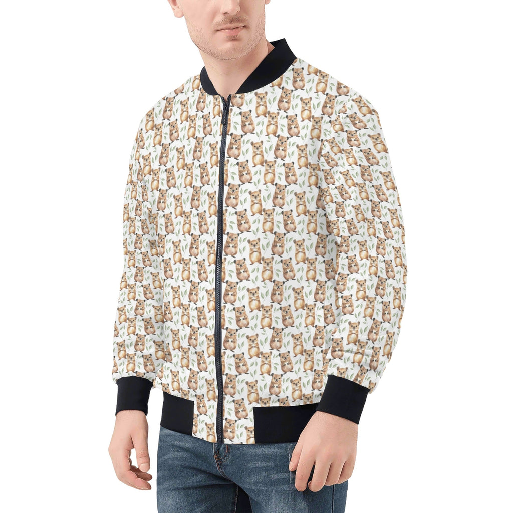 Quokkas Mens Zip Up Bomber Jacket Printed Offshore