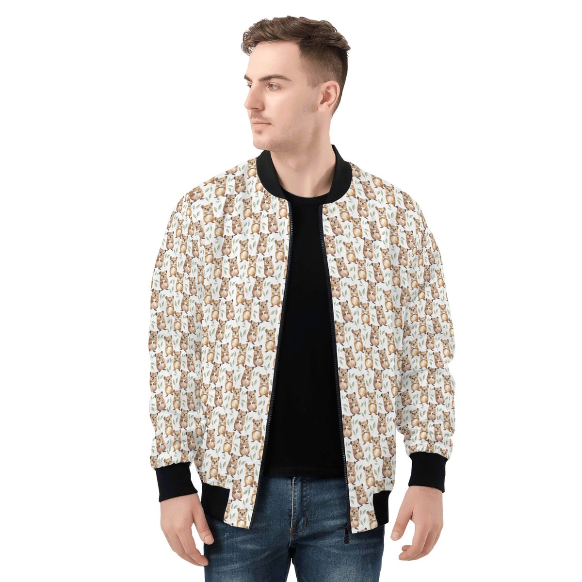 Quokkas Mens Zip Up Bomber Jacket Printed Offshore