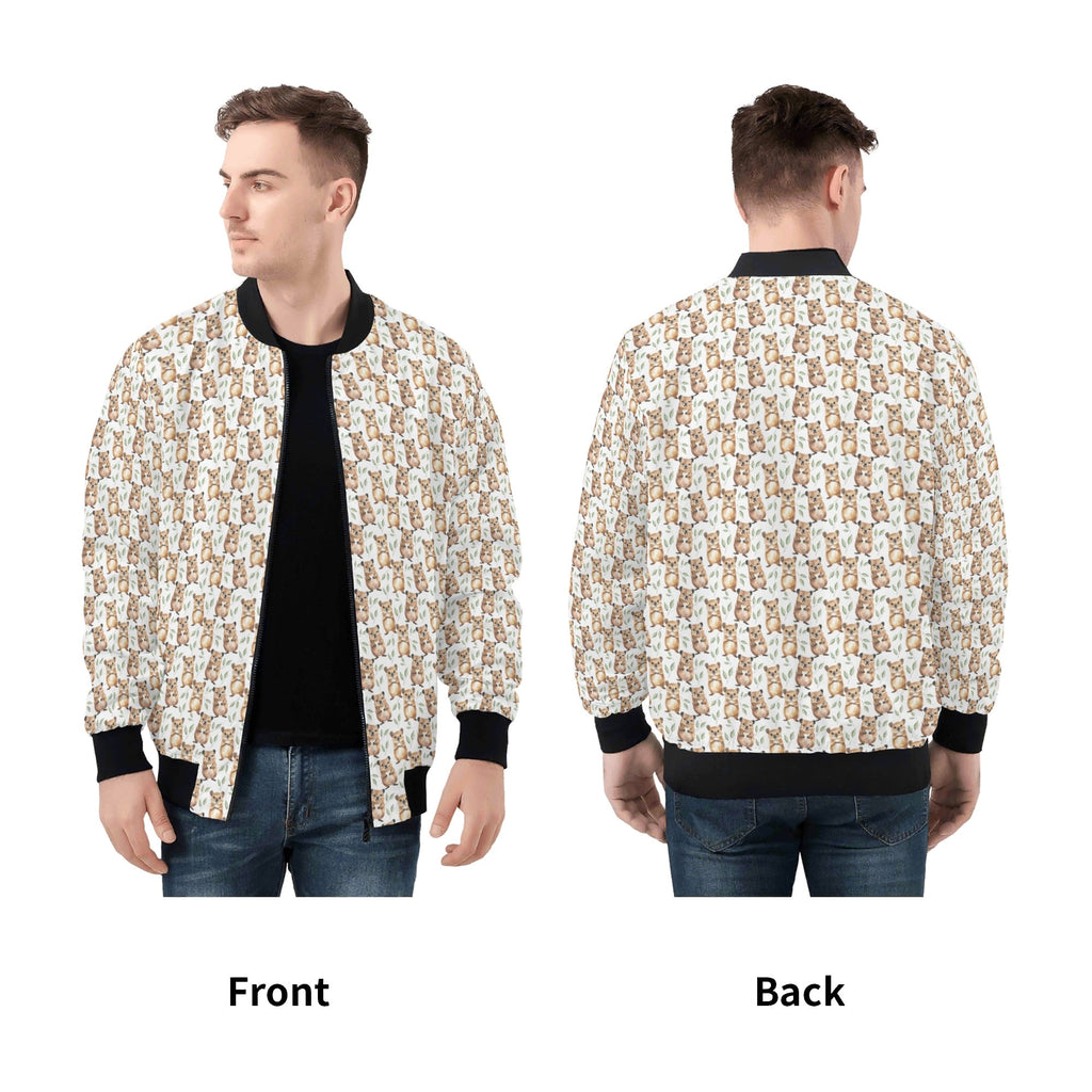 Quokkas Mens Zip Up Bomber Jacket Printed Offshore