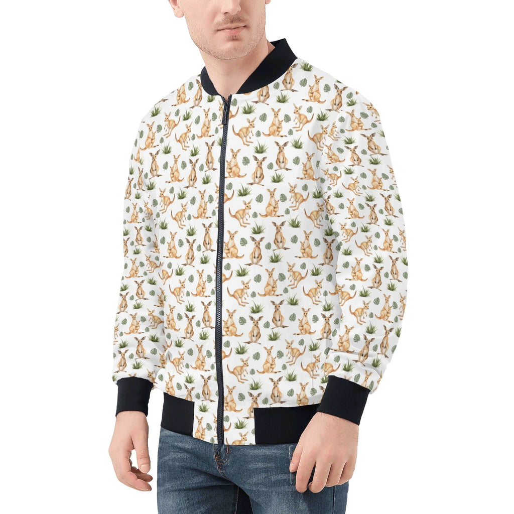 Kangaroos Mens Zip Up Bomber Jacket Printed Offshore