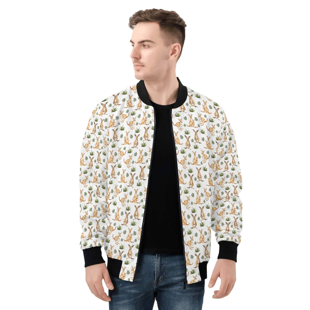 Kangaroos Mens Zip Up Bomber Jacket Printed Offshore