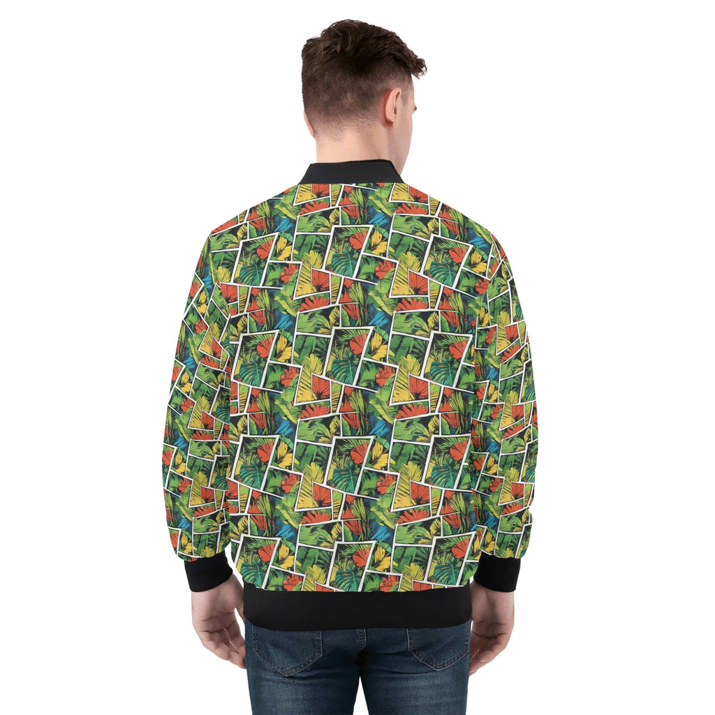Tropical Comic Book Style Mens Zip Up Bomber Jacket Printed Offshore