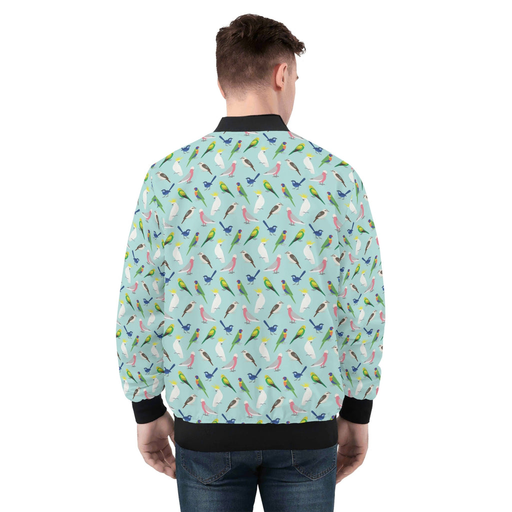 Australian Birds Mens Zip Up Bomber Jacket Printed Offshore