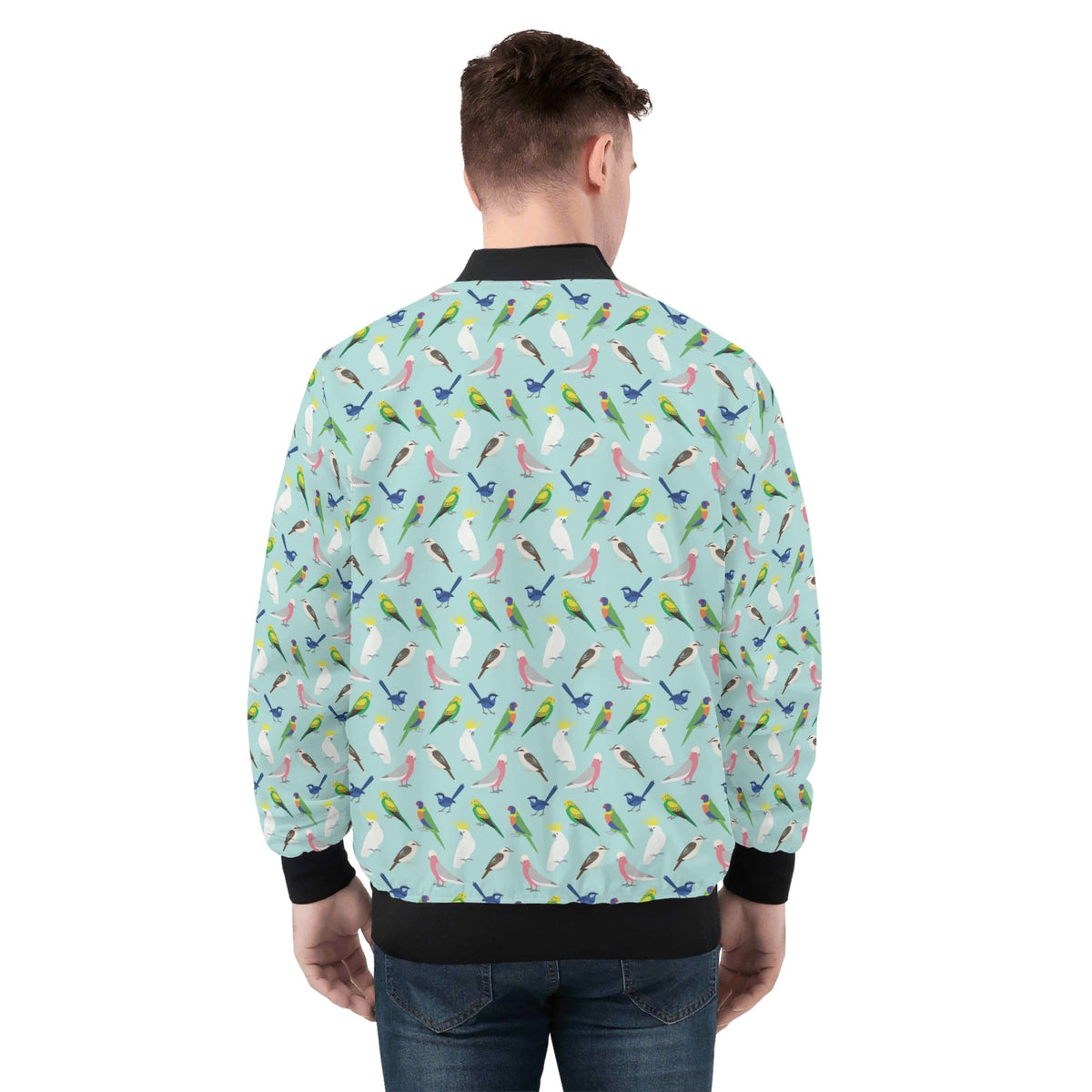Australian Birds Mens Zip Up Bomber Jacket Printed Offshore