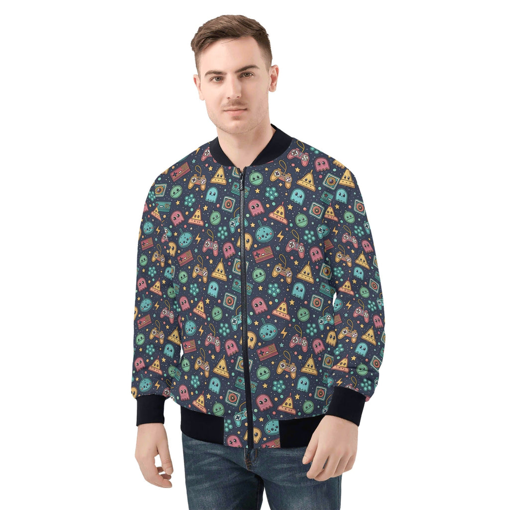 Video Game Mens Zip Up Bomber Jacket 4XL Mens Zip Up Bomber Jacket Printed Offshore