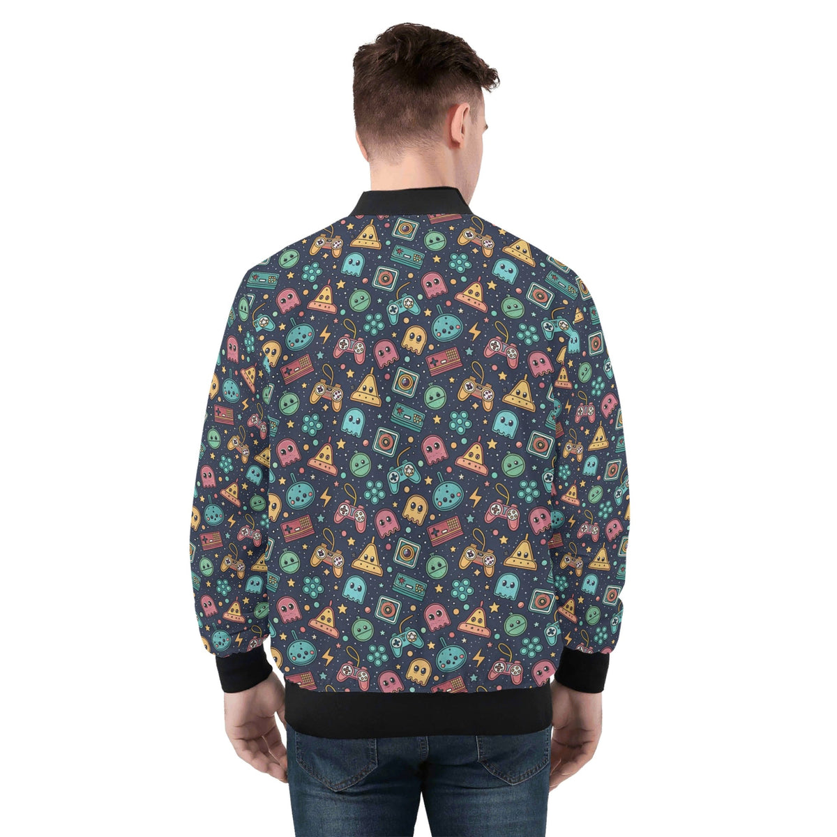 Video Game Mens Zip Up Bomber Jacket Mens Zip Up Bomber Jacket Printed Offshore