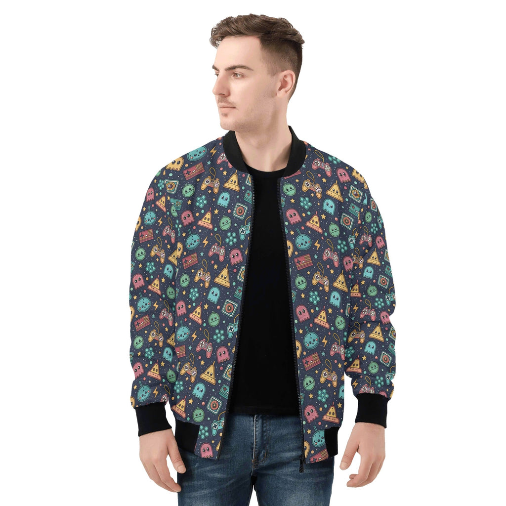 Video Game Mens Zip Up Bomber Jacket Mens Zip Up Bomber Jacket Printed Offshore