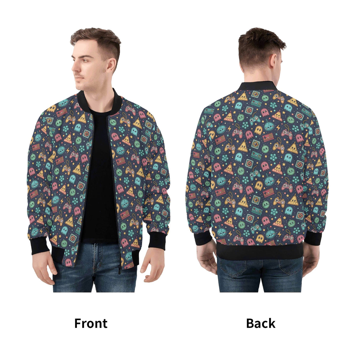 Video Game Mens Zip Up Bomber Jacket Mens Zip Up Bomber Jacket Printed Offshore