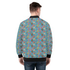 Doughnuts On Blue Mens Zip Up Bomber Jacket Mens Zip Up Bomber Jacket Printed Offshore