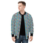 Doughnuts On Blue Mens Zip Up Bomber Jacket Mens Zip Up Bomber Jacket Printed Offshore