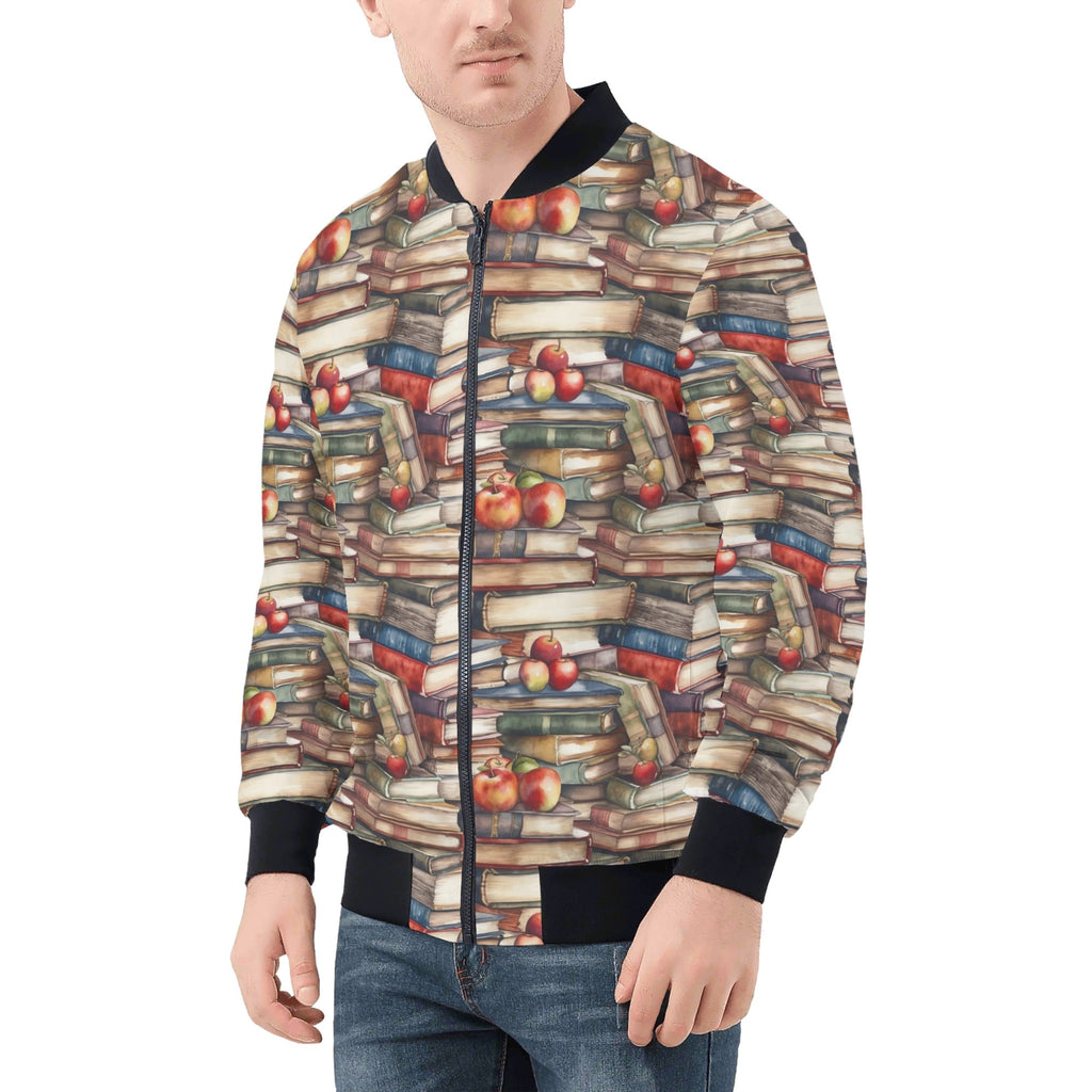 Watercolour Books Mens Zip Up Bomber Jacket Mens Zip Up Bomber Jacket Printed Offshore