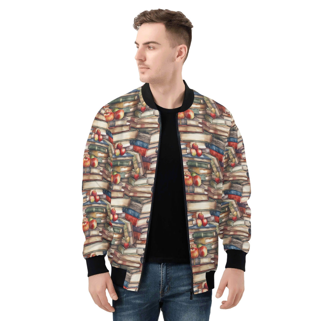 Watercolour Books Mens Zip Up Bomber Jacket Mens Zip Up Bomber Jacket Printed Offshore