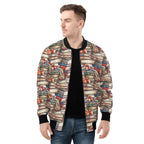 Watercolour Books Mens Zip Up Bomber Jacket Mens Zip Up Bomber Jacket Printed Offshore