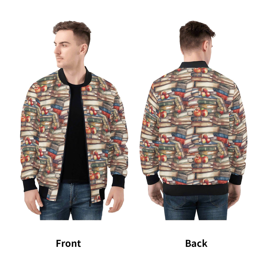 Watercolour Books Mens Zip Up Bomber Jacket Mens Zip Up Bomber Jacket Printed Offshore