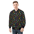 Fun Lightning Mens Zip Up Bomber Jacket 4XL Mens Zip Up Bomber Jacket Printed Offshore