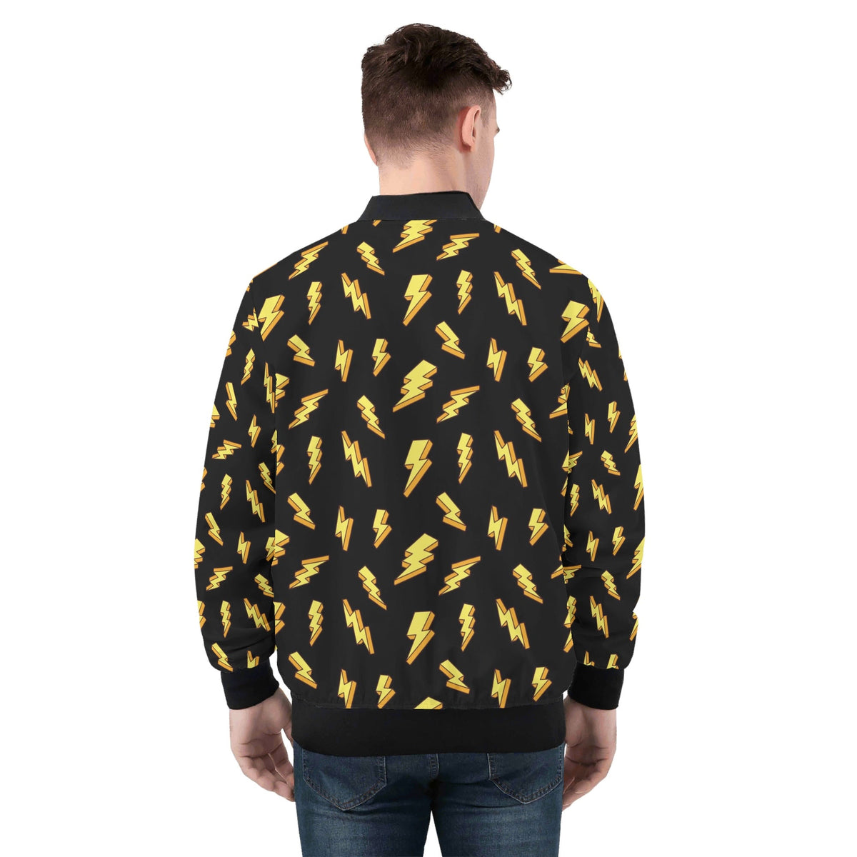 Lightning Bolts Mens Zip Up Bomber Jacket Mens Zip Up Bomber Jacket Printed Offshore