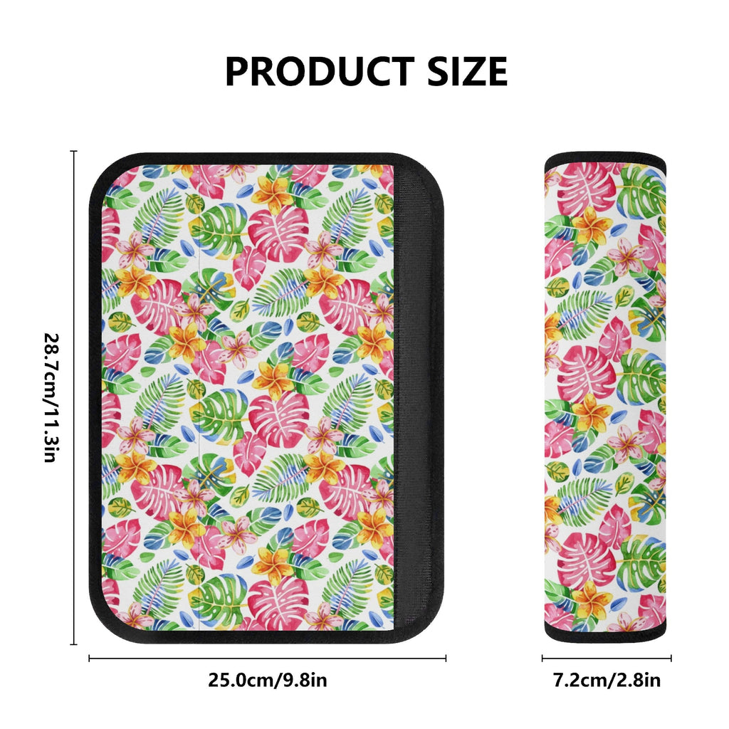 Bright Painted Tropical Car Seat Belt Cover Car Seat Belt Covers (Single or Pack of 2) Plants Printed Offshore