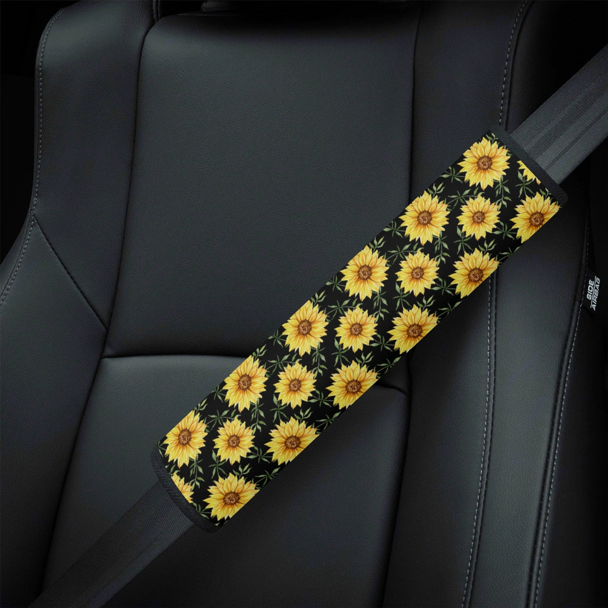 Painted Sunflower Car Seat Belt Cover Car Seat Belt Covers (Single or Pack of 2) Plants Printed Offshore