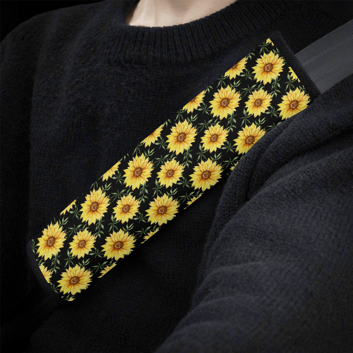 Painted Sunflower Car Seat Belt Cover Car Seat Belt Covers (Single or Pack of 2) Plants Printed Offshore