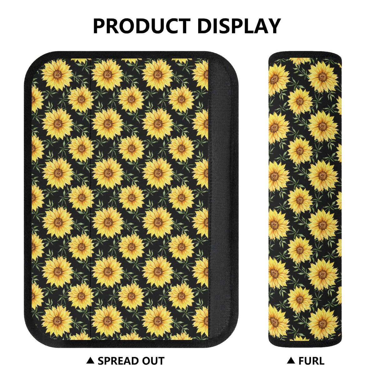 Painted Sunflower Car Seat Belt Cover Car Seat Belt Covers (Single or Pack of 2) Plants Printed Offshore