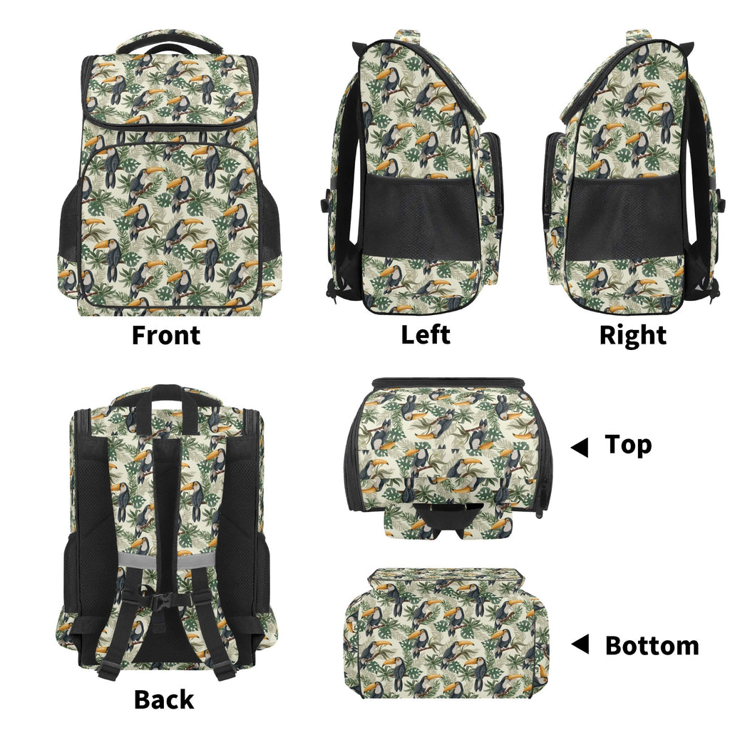 Toucan Jungle Sports Backpack Sports Backpack animal Birds Plants Printed Offshore
