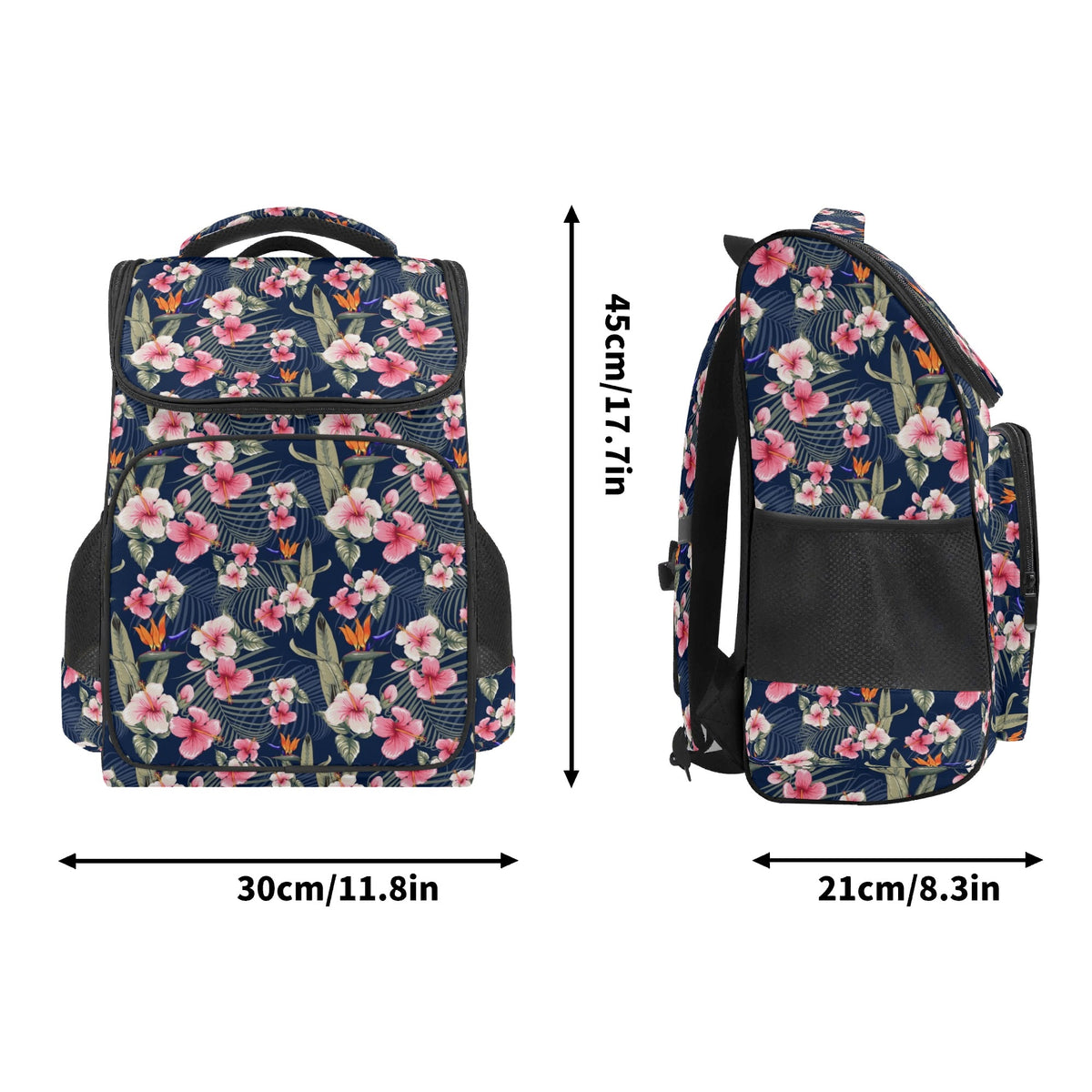 Dark Hawaiian Floral Sports Backpack Sports Backpack Plants Printed Offshore