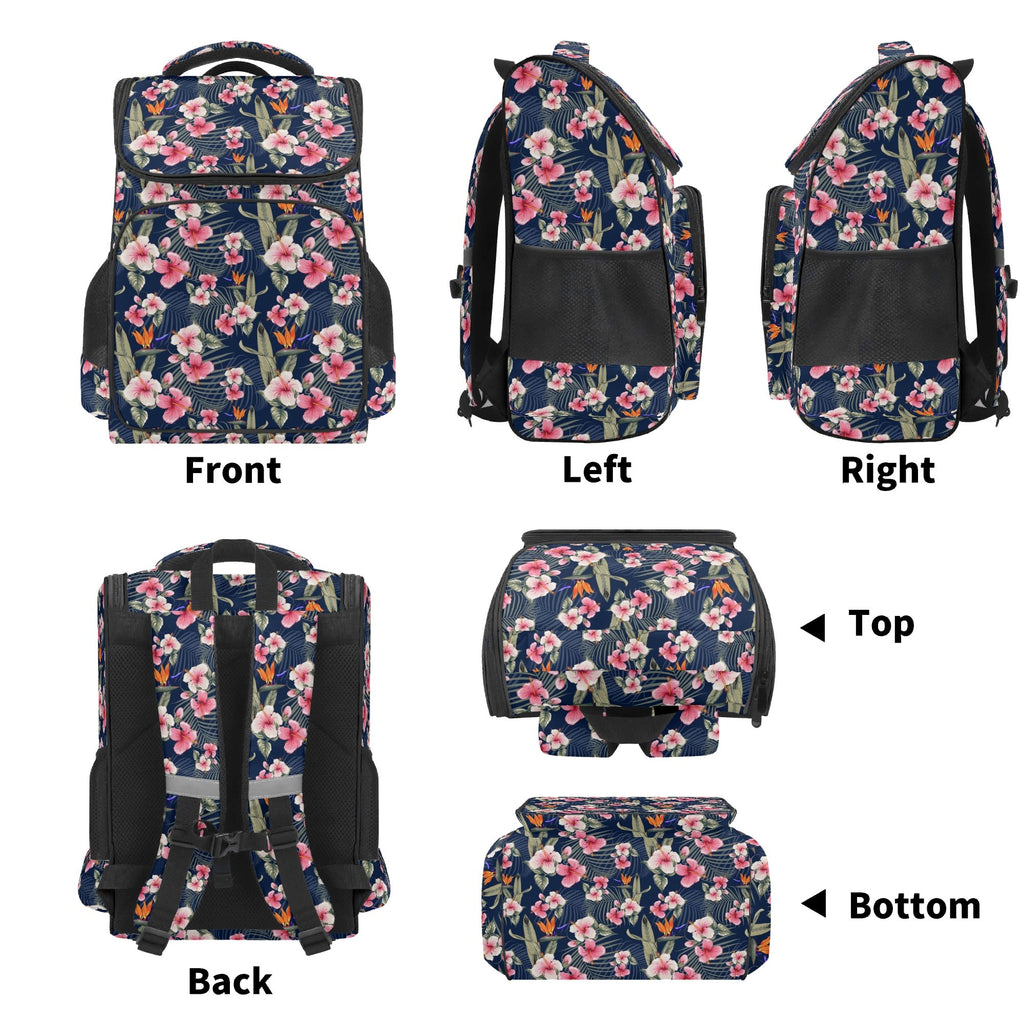 Dark Hawaiian Floral Sports Backpack Sports Backpack Plants Printed Offshore