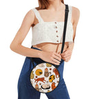 Cat Nap Round Canvas Crossbody Bag Round Crossbody Bag animal Printed Offshore