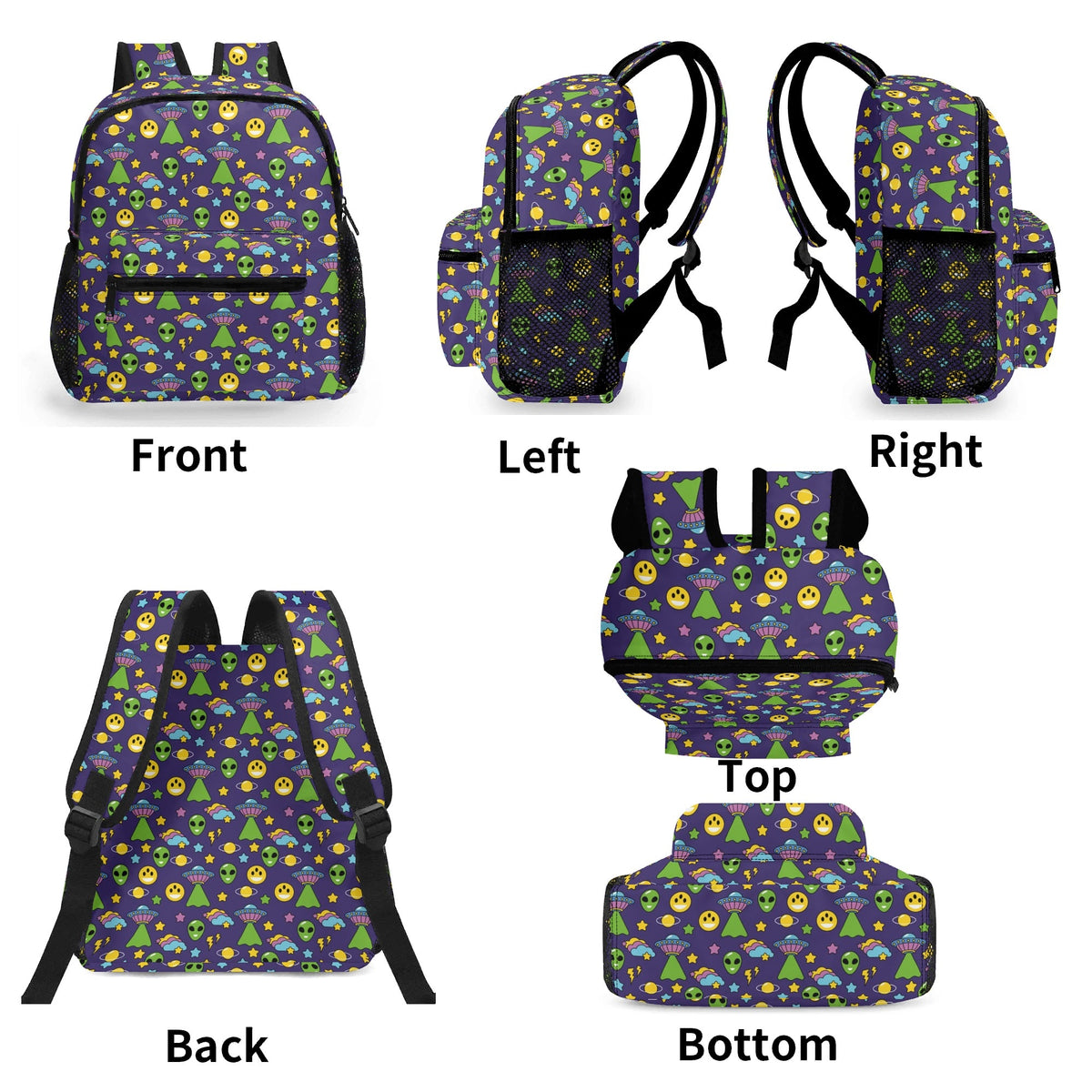 Groovy Alien And UFO Small Kids Backpack Kids Backpack Printed Offshore Sci Fi