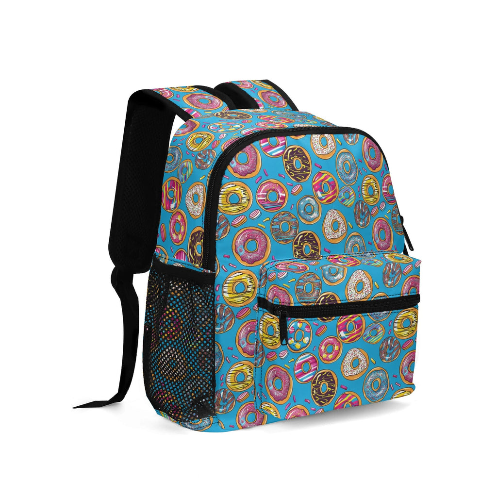 Doughnuts On Blue Small Kids Backpack Kids Backpack Food Printed Offshore