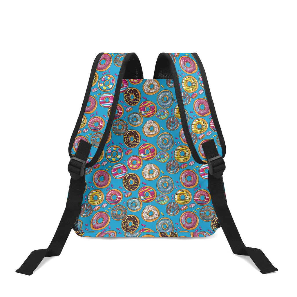 Doughnuts On Blue Small Kids Backpack Kids Backpack Food Printed Offshore