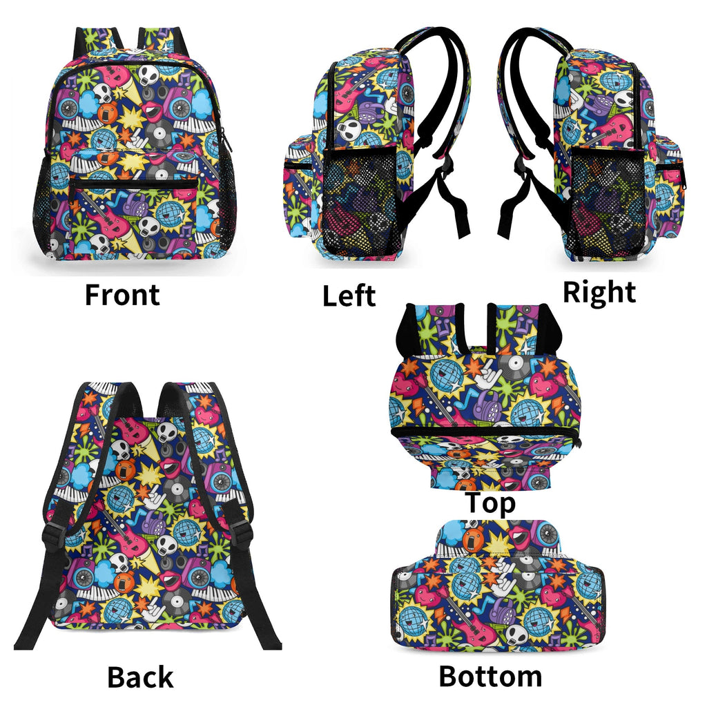 Sticker Music Small Kids Backpack Kids Backpack Music Printed Offshore