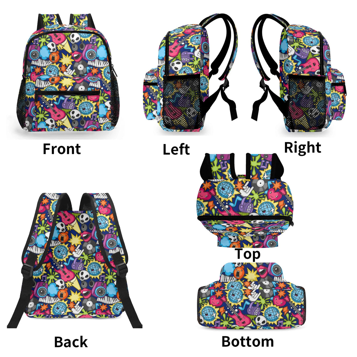 Sticker Music Small Kids Backpack Kids Backpack Music Printed Offshore