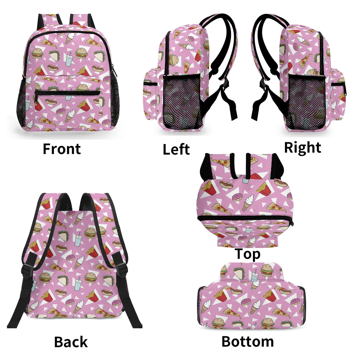 Fast Food Small Kids Backpack Kids Backpack Food Printed Offshore