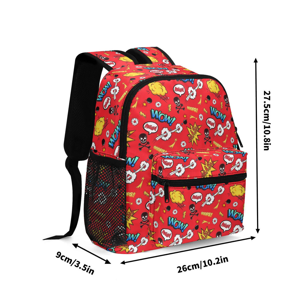 Comic Book Red Small Kids Backpack Kids Backpack comic Printed Offshore