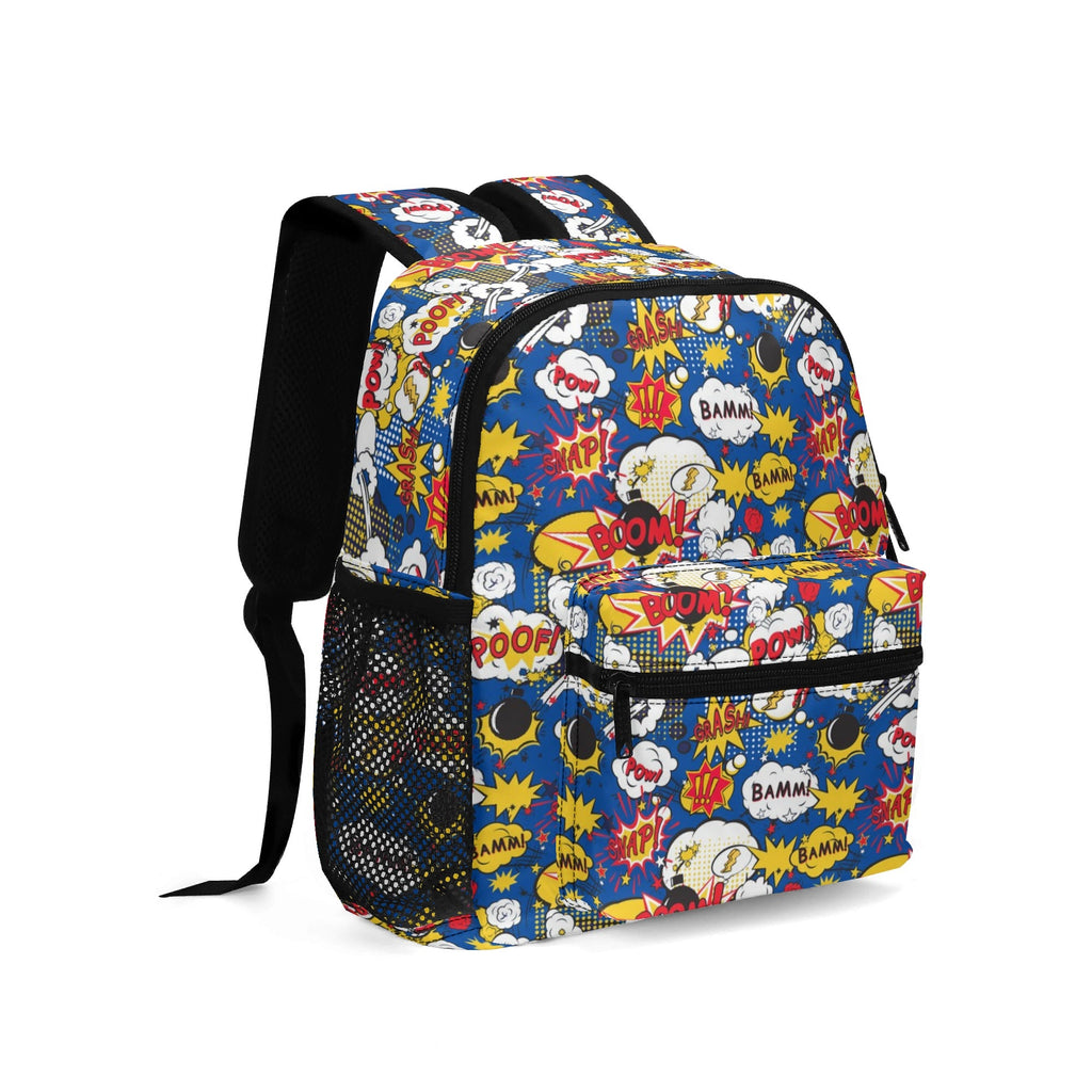 Blue Comic Book Small Kids Backpack Kids Backpack comic Printed Offshore