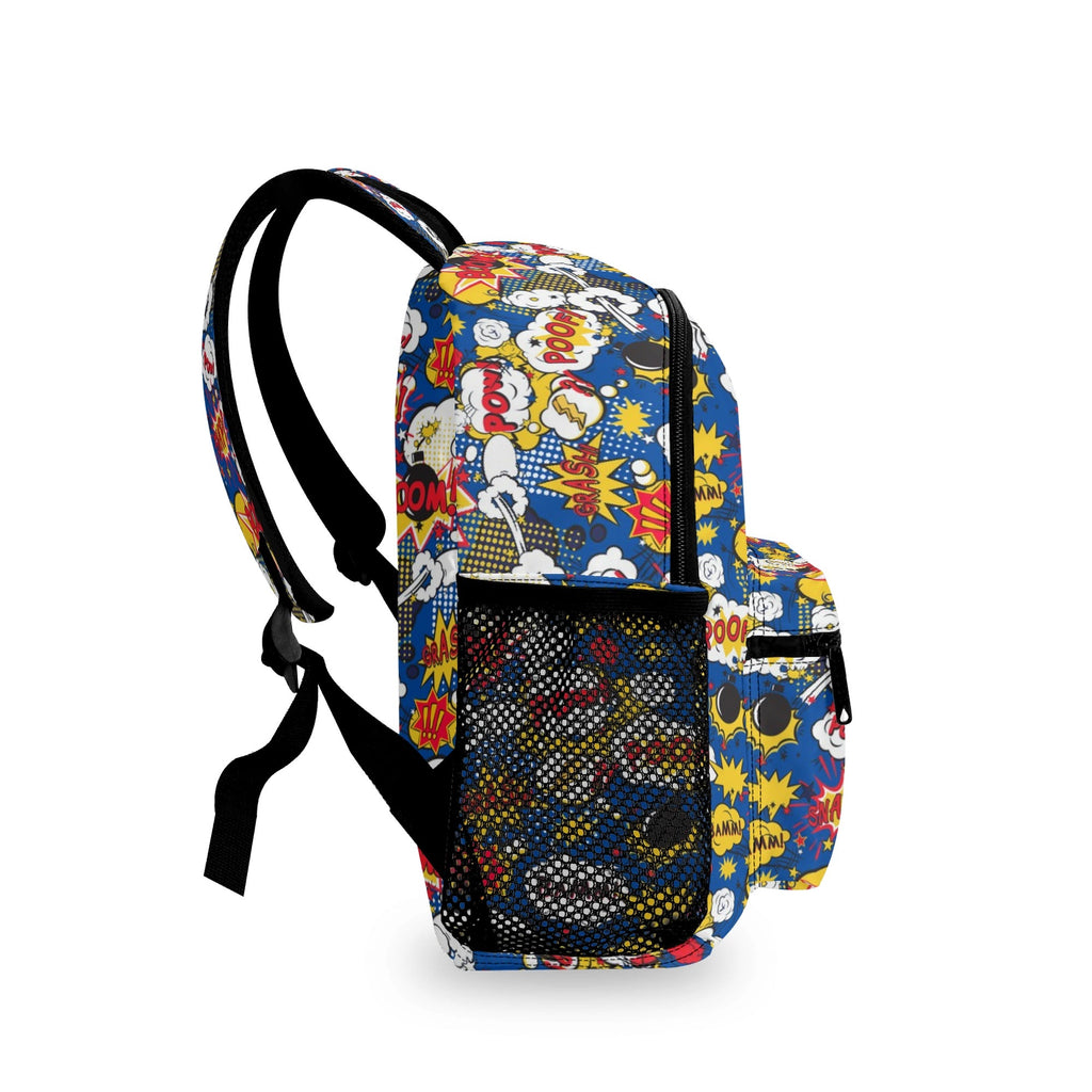 Blue Comic Book Small Kids Backpack Kids Backpack comic Printed Offshore