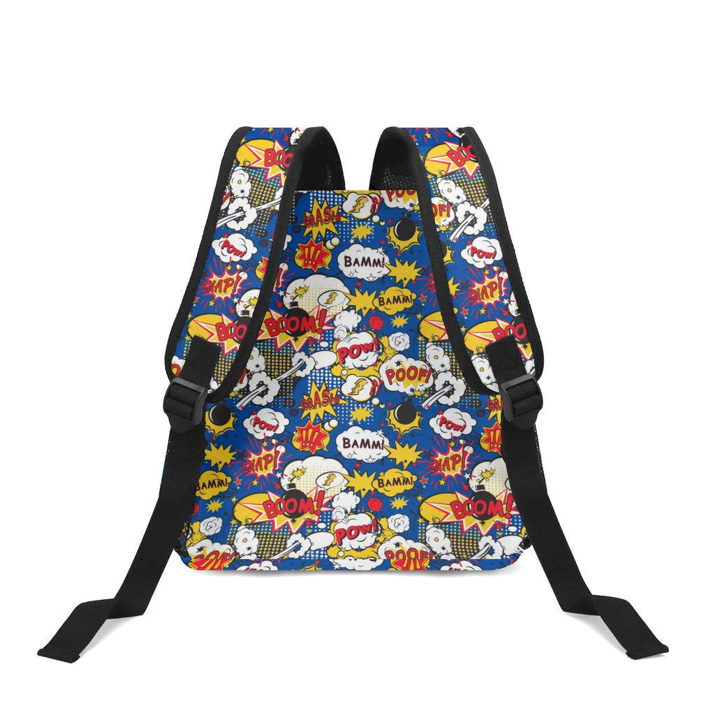 Blue Comic Book Small Kids Backpack Kids Backpack comic Printed Offshore