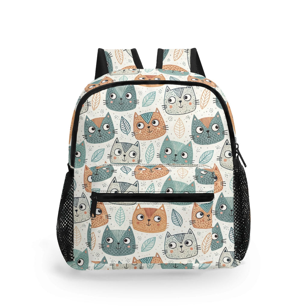 Cute Cat Faces Small Kids Backpack Default Title Kids Backpack animal Printed Offshore