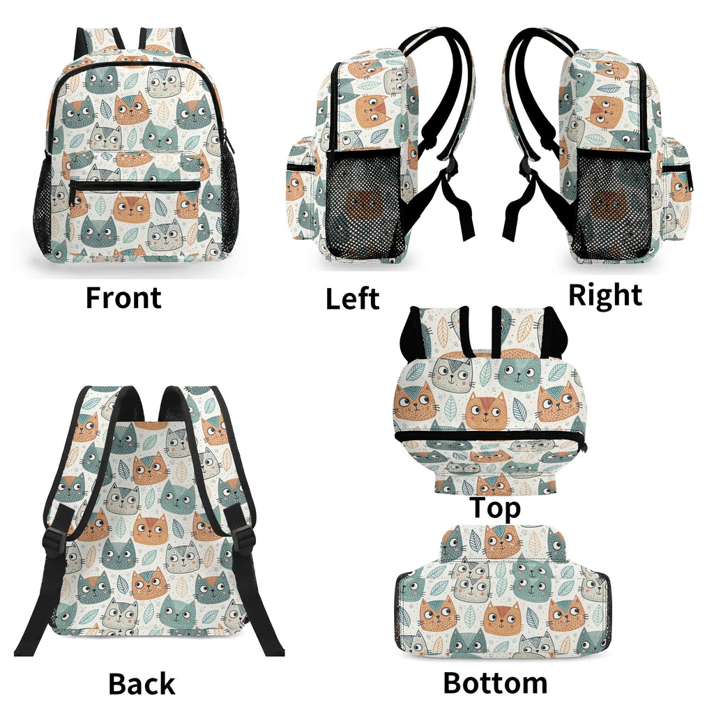 Cute Cat Faces Small Kids Backpack Kids Backpack animal Printed Offshore