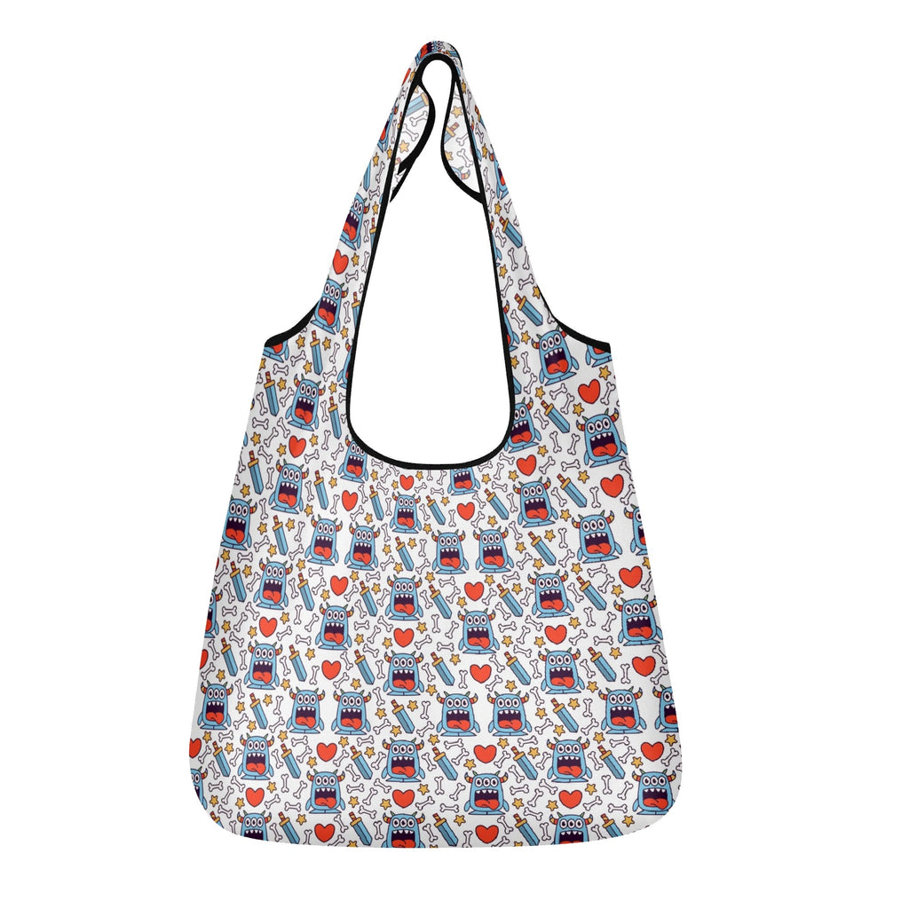 Silly Monsters 3 Pack of Foldable Shopping Bags Default Title Printed Offshore