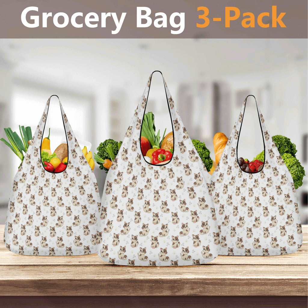 Cheeky Cats 3 Pack of Foldable Shopping Bags Printed Offshore