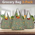 Groovy Retro Pack of Foldable Shopping Bags Printed Offshore