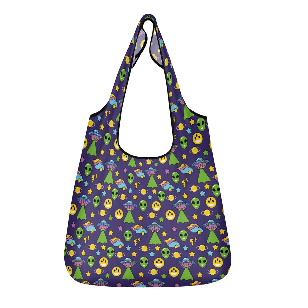 Groovy Alien 3 Pack of Foldable Shopping Bags Default Title Printed Offshore