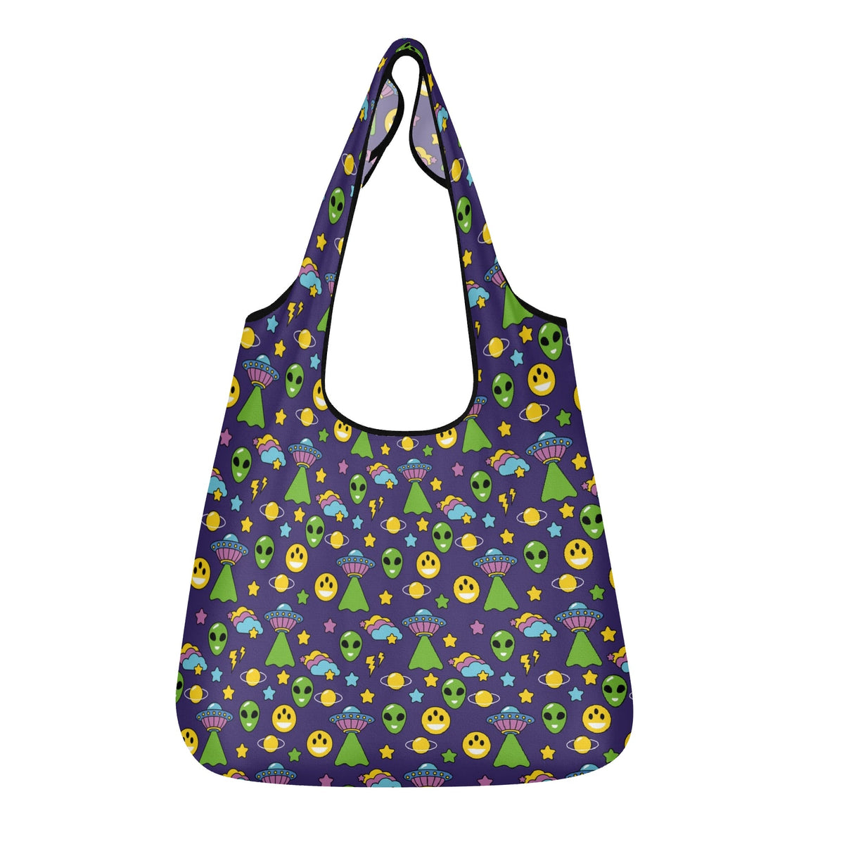 Groovy Alien 3 Pack of Foldable Shopping Bags Default Title Printed Offshore