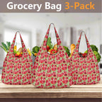 Busy Watermelon 3 Pack of Foldable Shopping Bags Printed Offshore
